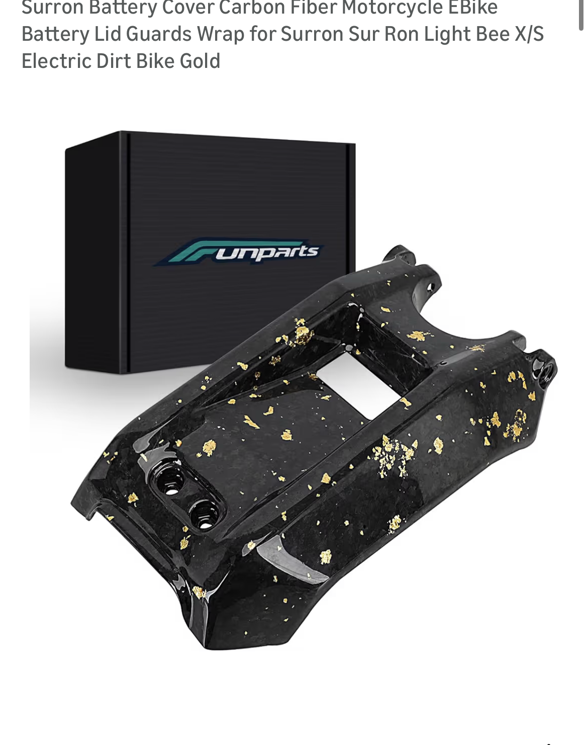 Gold carbon fiber battery cover